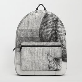 Sitting Cat, From Behind (1812) Backpack