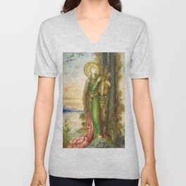 Gustave Moreau "Saint Cecilia" V Neck T Shirt