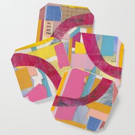 Finding Time. Mixed Media Collage Print Coaster