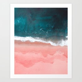 Turquoise Sea Pastel Beach III Art Print