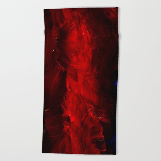 Red And Black Abstract Gothic Glam Chic Beach Towel
