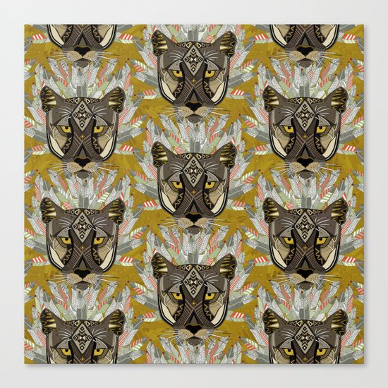 native mountain lion gold Canvas Print