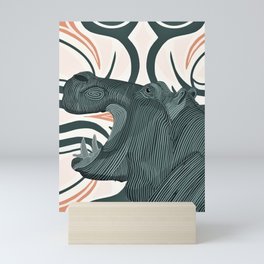 African Hippo Mini Art Print