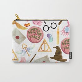 Harry Pattern  Carry-All Pouch | Spell, Digital, Pop Art, Colored Pencil, Witches, Pattern, Graphite, Witchcraft, Potter, Wizard 