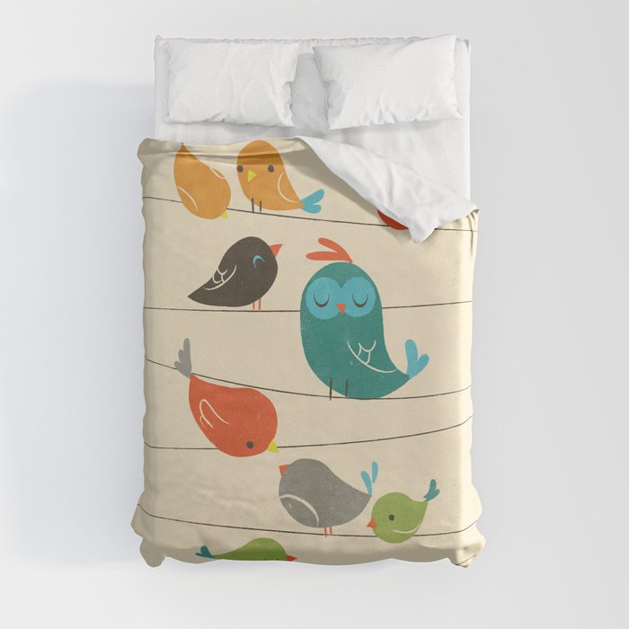 Colorful Birds Duvet Cover by Jay Fleck Society6
