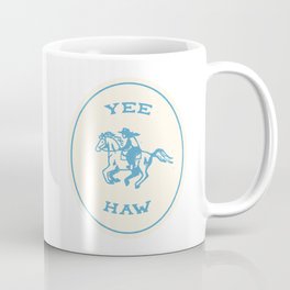 Yee Haw in Blue Mug