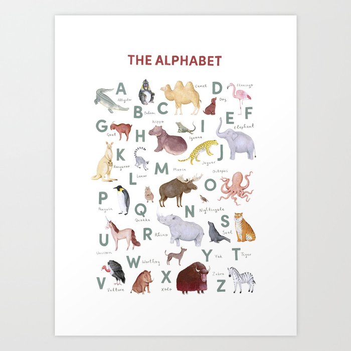 Animal ABCs Art Print
