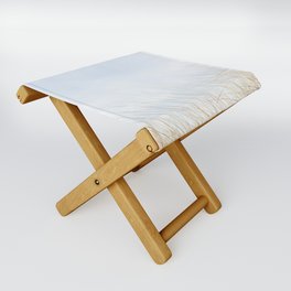 Marram grass in the bottom of a blue sky picture, in the Netherlands, fine art. Folding Stool