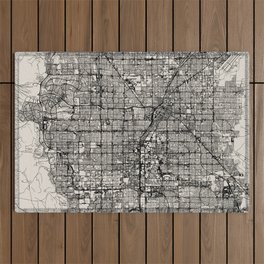 Black and White LAS VEGAS Map Outdoor Rug