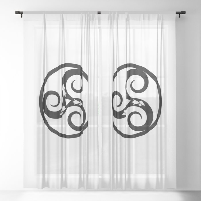 Old Celtic Symbol representing earth, fire, air and water. Sheer Curtain