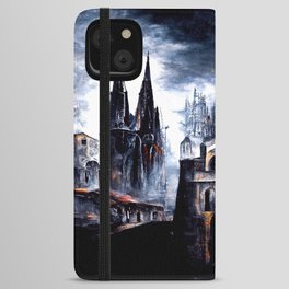 Medieval town in a Dark Fantasy world iPhone Wallet Case