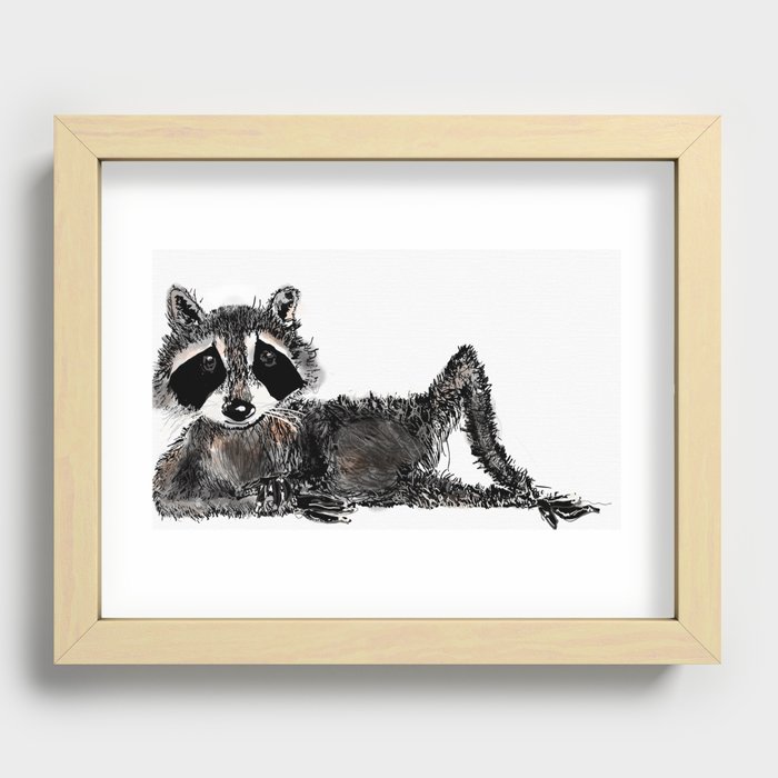 just a sexy-ass raccoon Recessed Framed Print