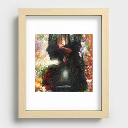 Dark Snow White Recessed Framed Print