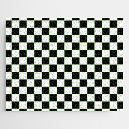 Checkered With Neon Green Jigsaw Puzzle