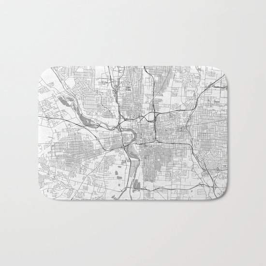 Columbus Map Line Bath Mat