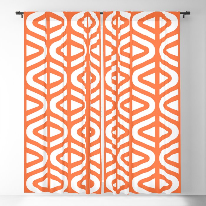 Mid Century Modern Split Triangle Pattern Orange 2 Blackout Curtain
