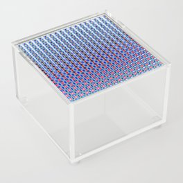 Cyan Blue And Pink Ombre Grid Acrylic Box