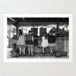 Girls at a beach bar cafe - Fine art photo Art Print