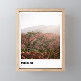 Ourika Morocco coordinates poster | colorful mountain travel photography View: Framed Mini Art Print