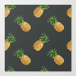 Trendy Summer Pattern with Pineapples Canvas Print