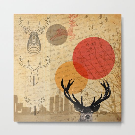 deer in the city Metal Print