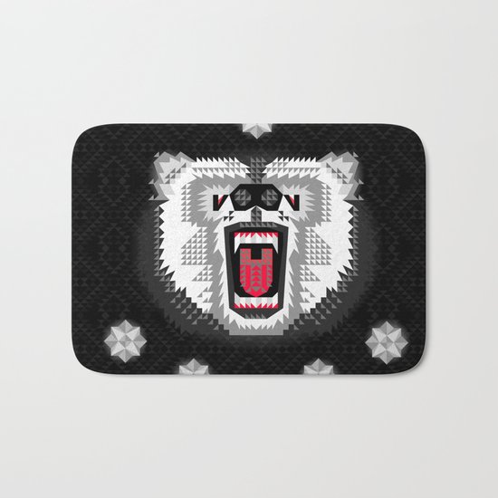 Polar Bear Geometric Bath Mat