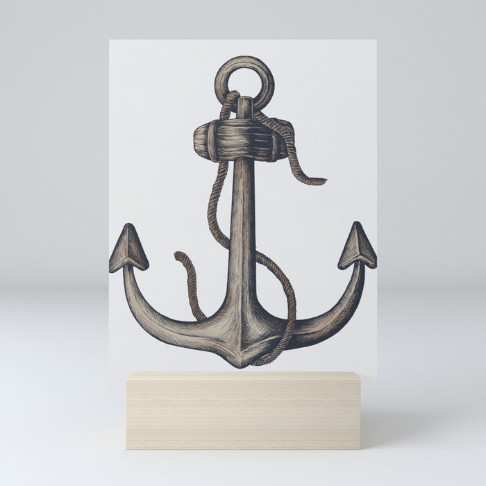 Nautical Summer Boat Anchor Mini Art Print