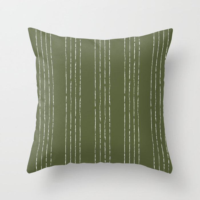 Lines #5 (Moss Green) Throw Pillow