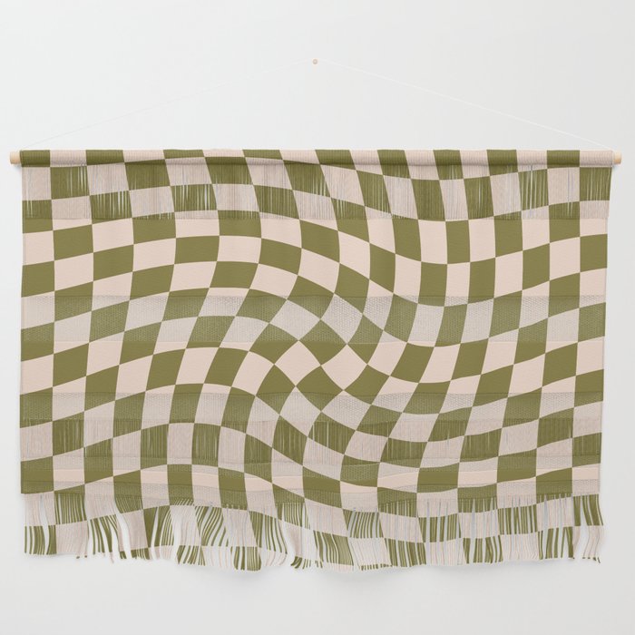 Check VI - Green Twist — Checkerboard Print Wall Hanging