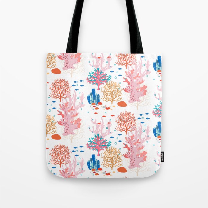 Corals and Fish in a Reef Tote Bag