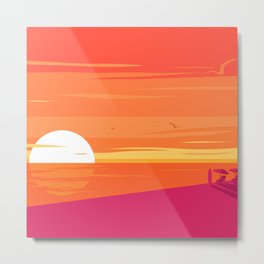 A Glorious Sunset  Metal Print | Poster, Hockney, Seaside, Beach, Rothko, Monet, Vangogh, Artdeco, Goldenhour, Glorious 