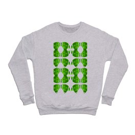 Lime Emerald Green Boho Stamp Neo Tribal Crewneck Sweatshirt