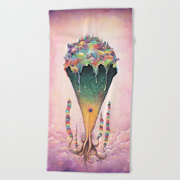 Neapolia (Surreal ice cream city) Beach Towel