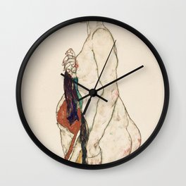 Standing Nude woman with a Patterned Robe (1917) Wall Clock