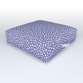 Small Tiny Purple and White Polka Dots Outdoor Floor Cushion