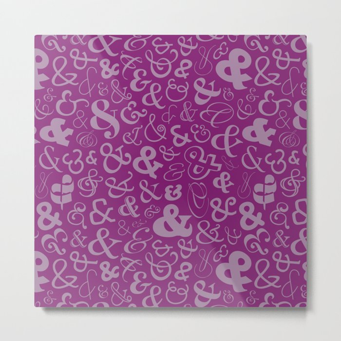 Ampersands - Purple Metal Print