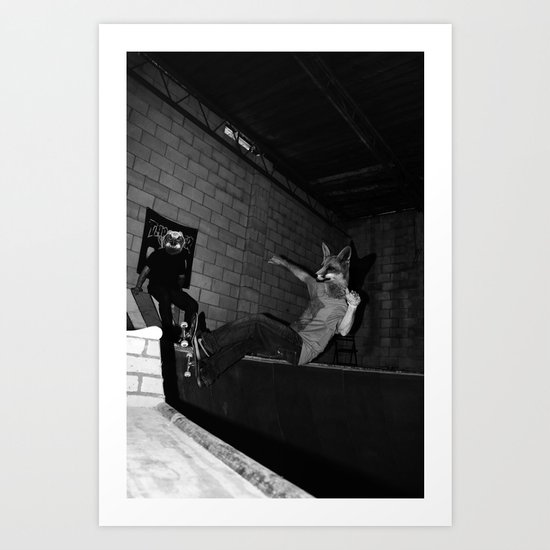 Skating Frontside Fox Art Print