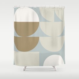 Mid Century Modern Geometric Shapes Shower Curtain
