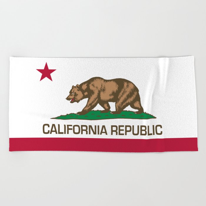 California Republic Flag - Bear Flag Beach Towel