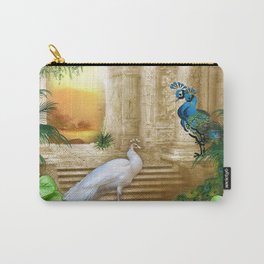 Golden Royal Peacock Temple Dreams Carry-All Pouch