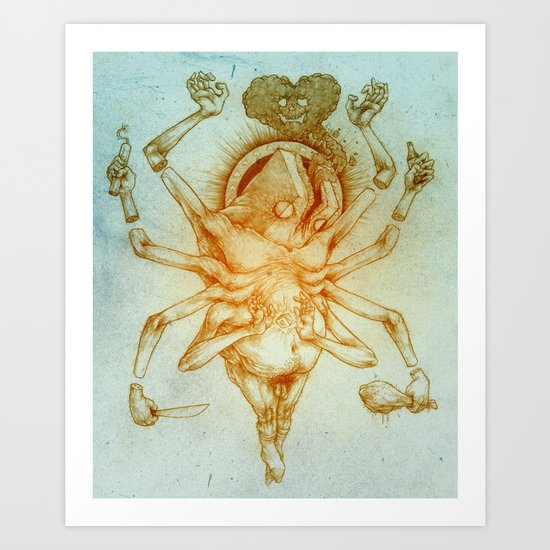 Crucified Self Portrait Art Print
