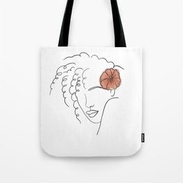 Woman with Tropical Flower  Tote Bag