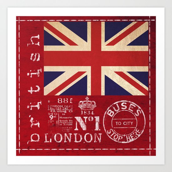 Union Jack Great Britain Flag Art Print