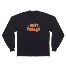 Just Peachy + stars - retro font and colors with vintage slang Long Sleeve T-shirt