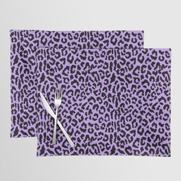 2000s leopard_black on purple Placemat