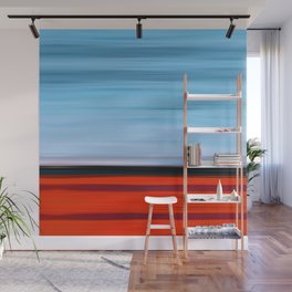 Blue Sky Red Sea - Colorful Abstract Landscape Art Wall Mural