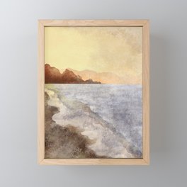 Abstract Beach Golden Sunrise Framed Mini Art Print