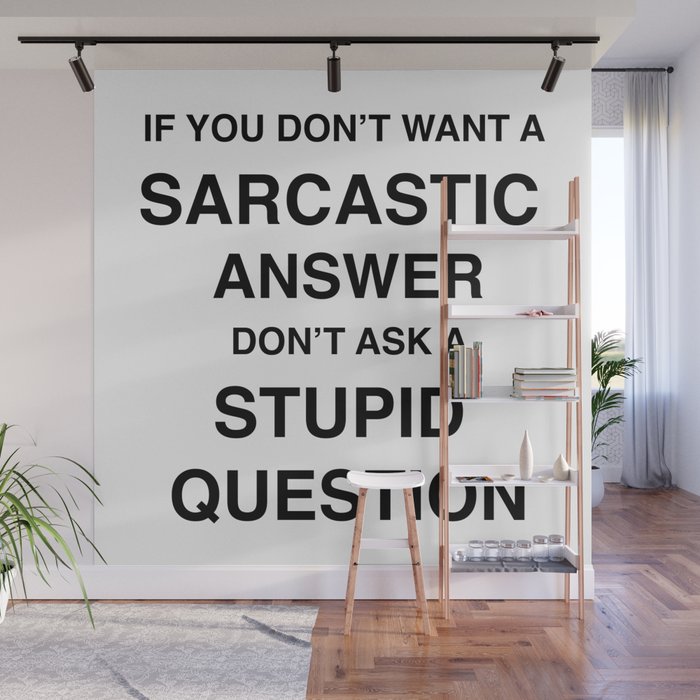 if you don't want a sarcastic answer don't ask a stupid question Wall Mural
