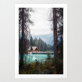 Emerald Lake Lodge Canada - photography landscape art print blue travel photo vertical Art Print