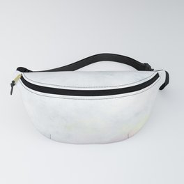Blue white cloudy watercolor background Fanny Pack